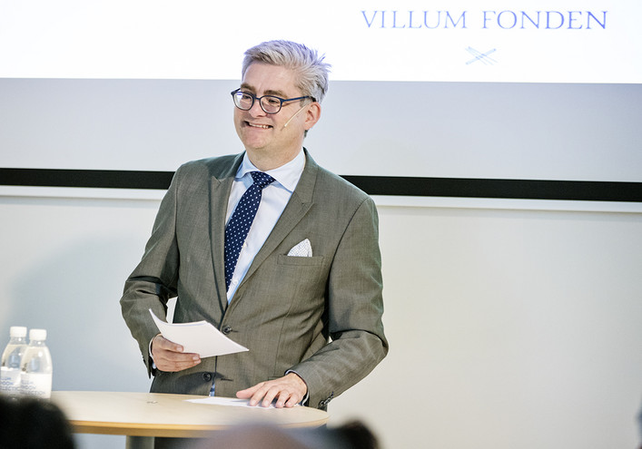 Søren Pind, Minister for Higher Education and Science on April 27, 2017, when VILLUM FONDEN celebrated the 11 VILLUM Investigators. Photo: Simon Knudsen