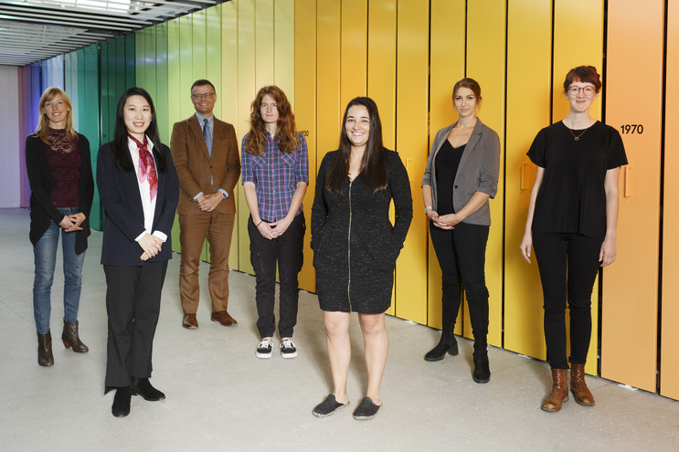 Villum International Postdocs with chair of VILLUM FONDEN, Jens Kann-Rasmussen. Photo: Thomas Frandsen. Please credit VILLUM FONDEN. Download press photo.
From left: